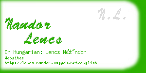 nandor lencs business card